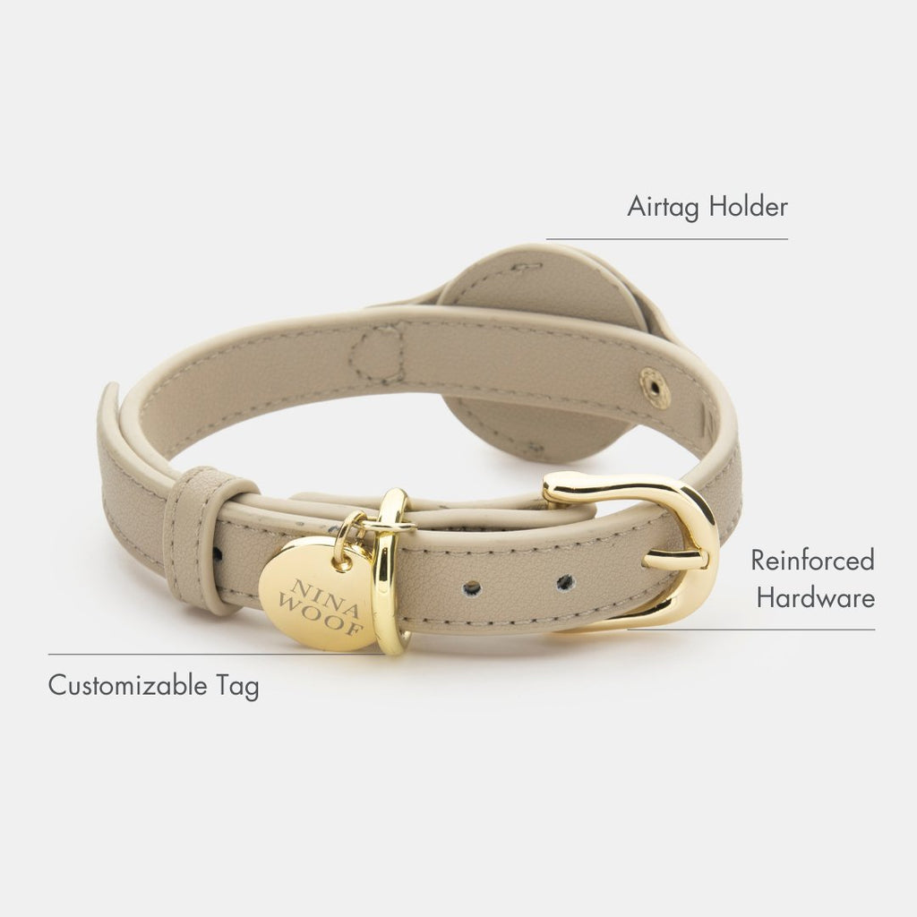 Air Tag Enabled - Leather Dog Collar