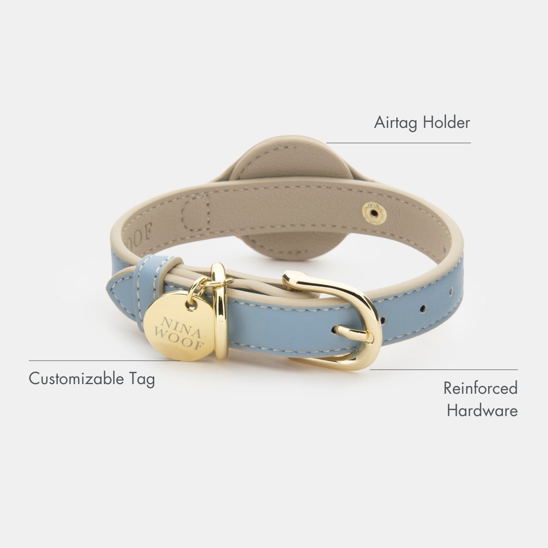 Air Tag Enabled - Leather Dog Collar